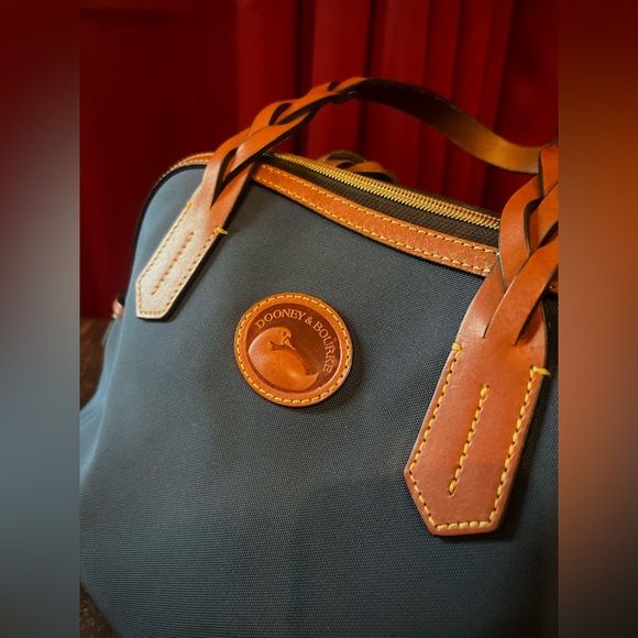 Dooney & Bourke Navy Blue Nylon Domed Satchel - Picture 4 of 8